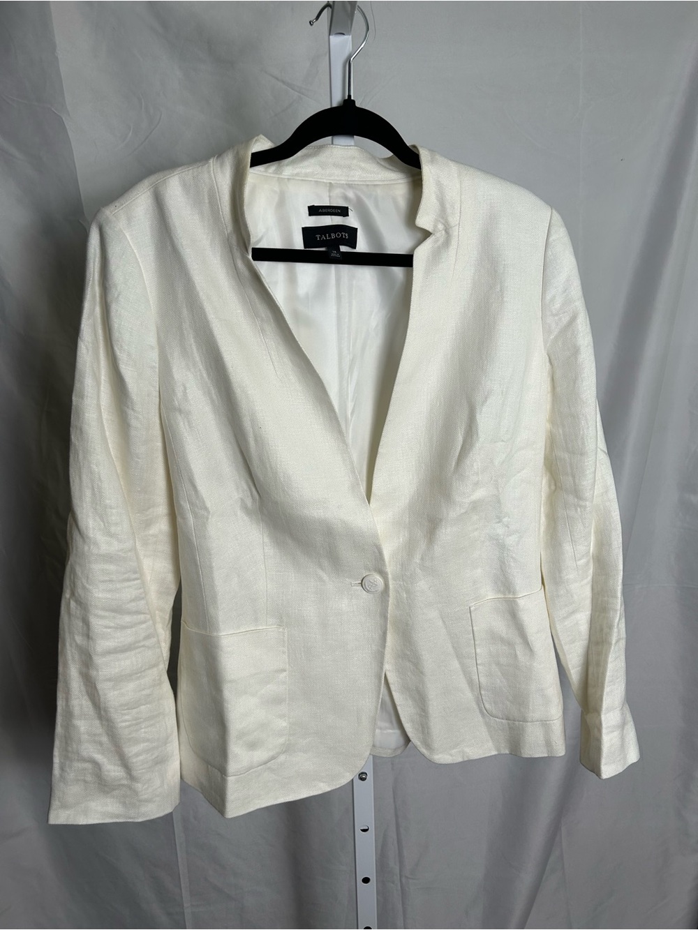 Talbots Cream Single-Button Blazer